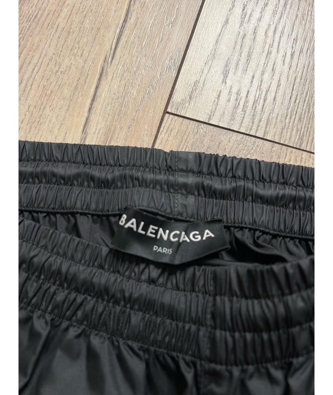 BALENCIAGA Черные полиамидовые повседневные брюки, фото 5