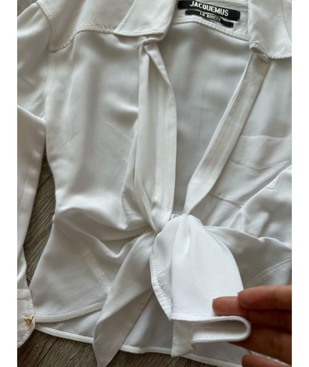 JACQUEMUS Белая хлопковая блузы, фото 3