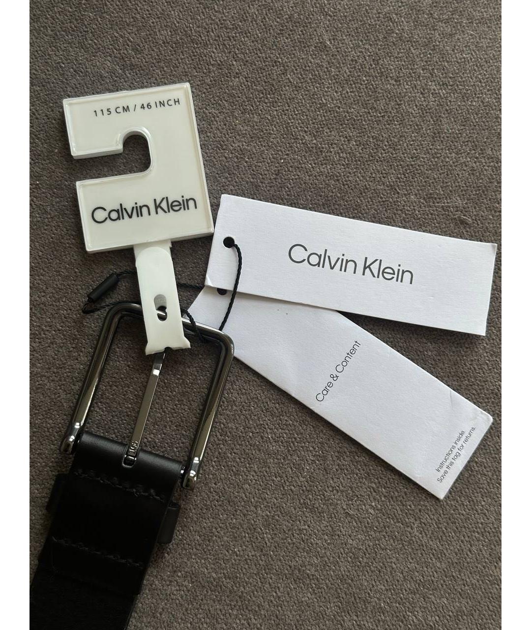 CALVIN KLEIN Черный кожаный ремень, фото 5