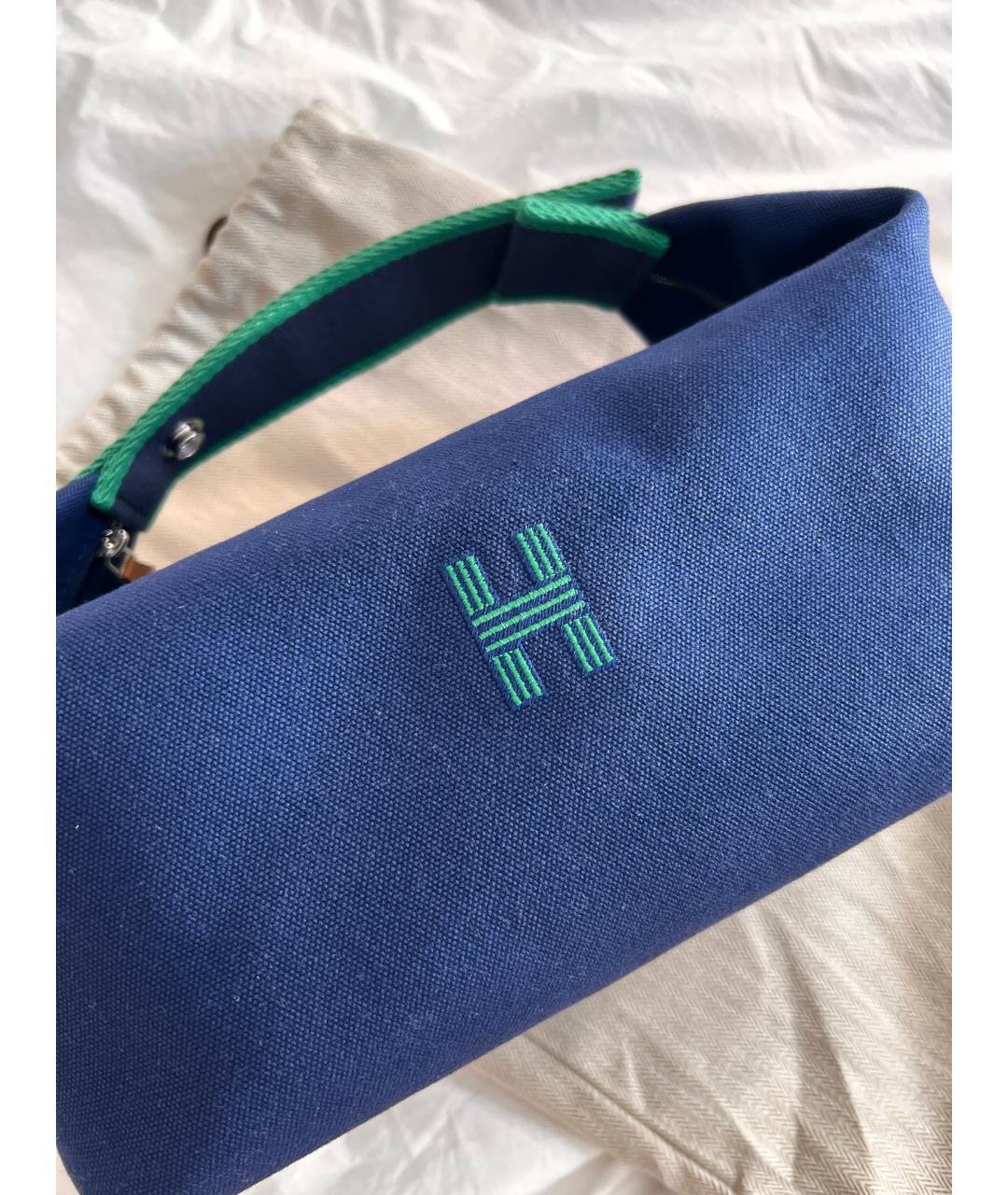 HERMES PRE-OWNED Синяя хлопковая косметичка, фото 2