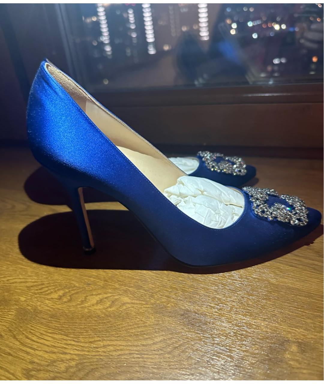 MANOLO BLAHNIK Синие синтетические туфли, фото 3
