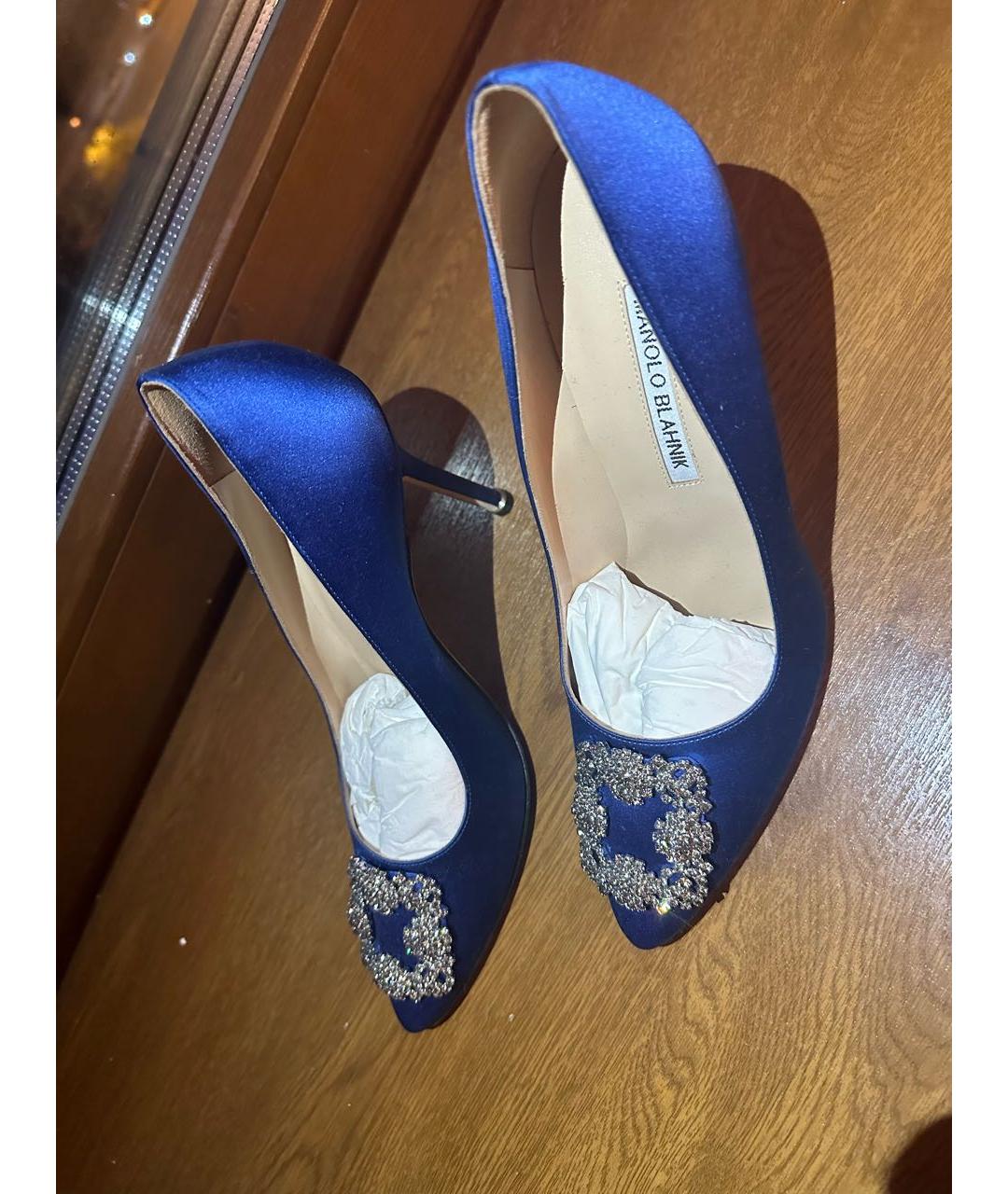 MANOLO BLAHNIK Синие синтетические туфли, фото 7