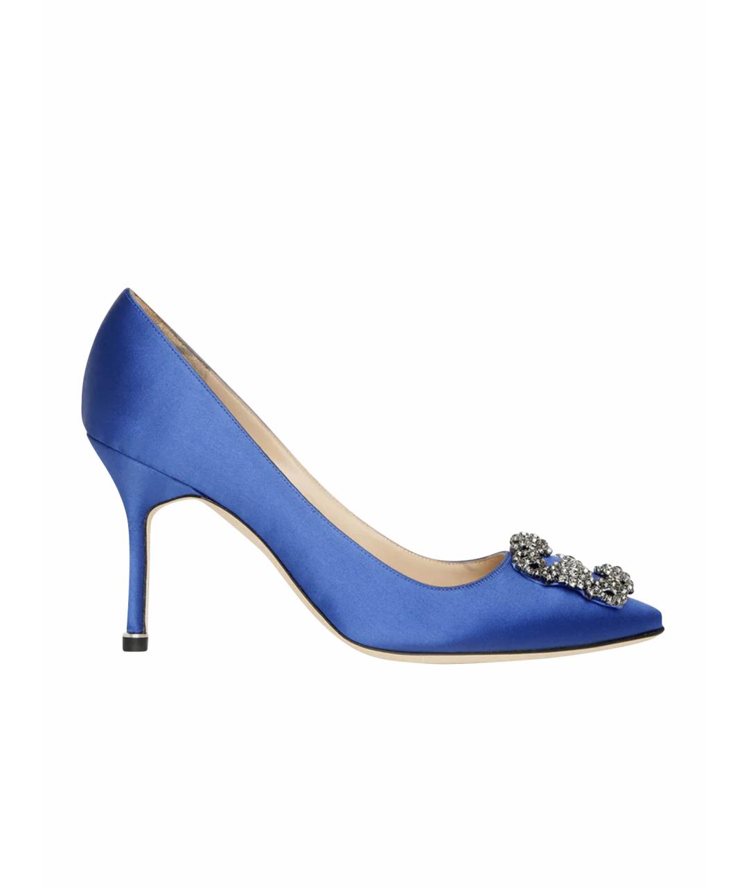 MANOLO BLAHNIK Синие синтетические туфли, фото 1