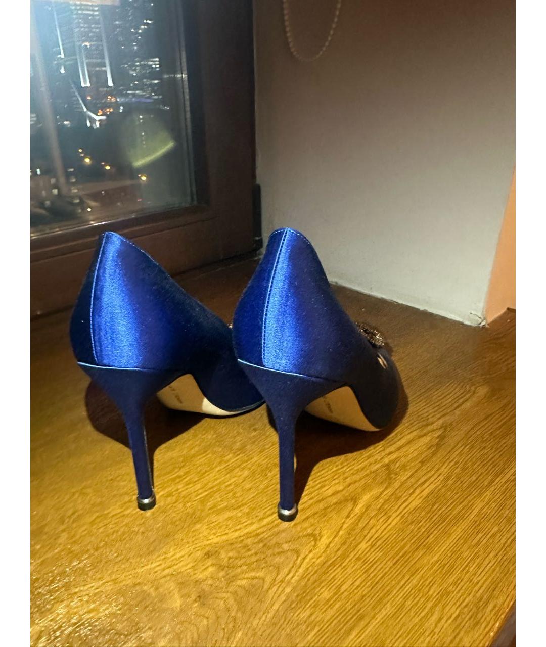 MANOLO BLAHNIK Синие синтетические туфли, фото 4