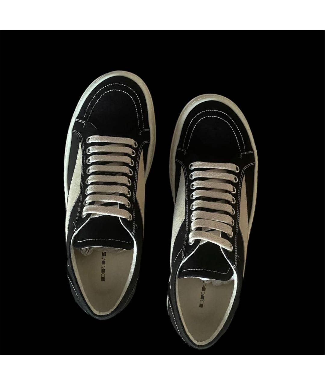 RICK OWENS DRKSHDW Черные низкие кроссовки / кеды, фото 3