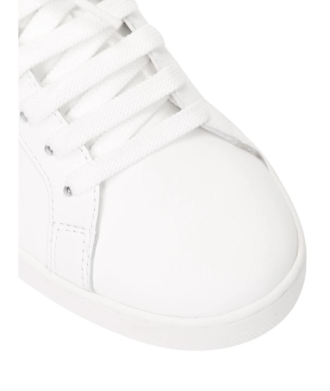 PALM ANGELS Белые кожаные низкие кроссовки / кеды, фото 5