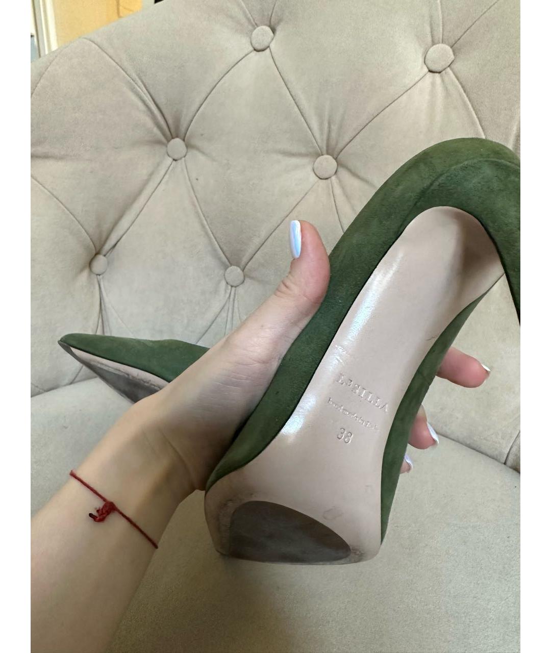 LE SILLA Зеленые замшевые туфли, фото 4