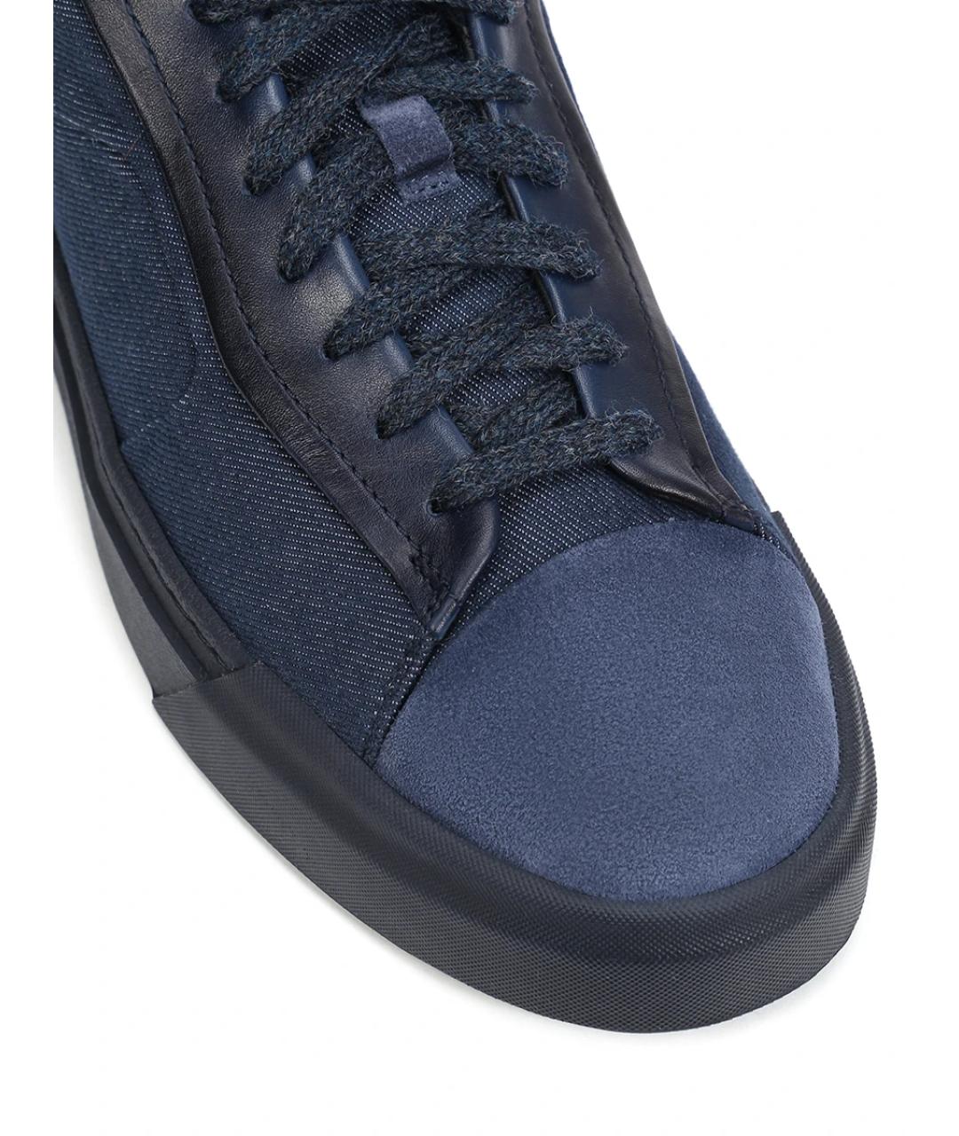SANTONI Темно-синие низкие кроссовки / кеды, фото 5
