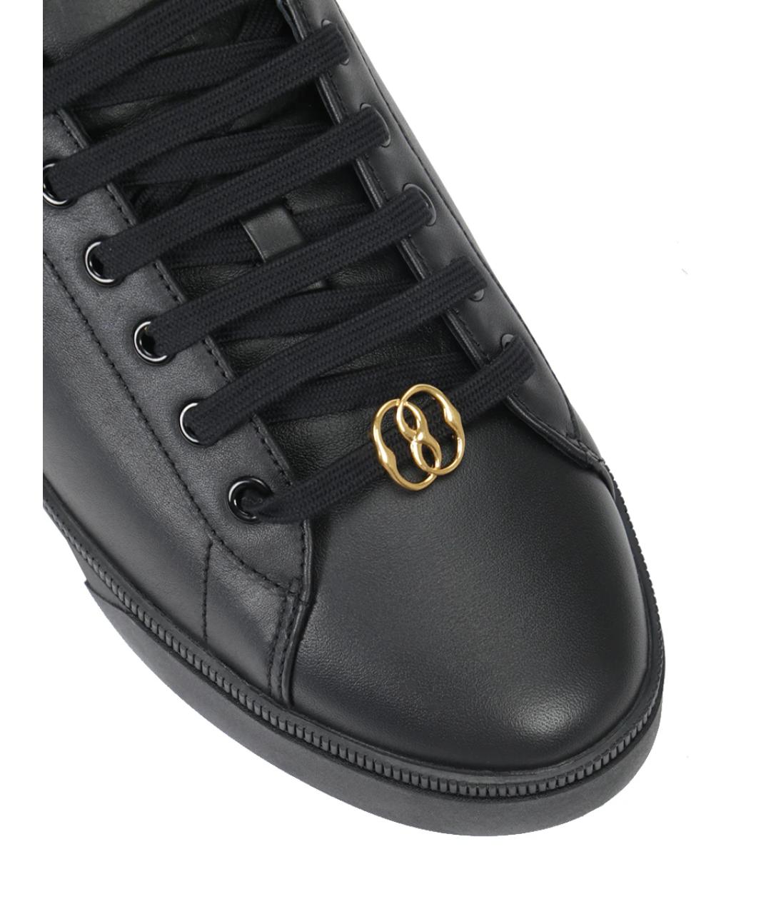 BALLY Черные кожаные низкие кроссовки / кеды, фото 5