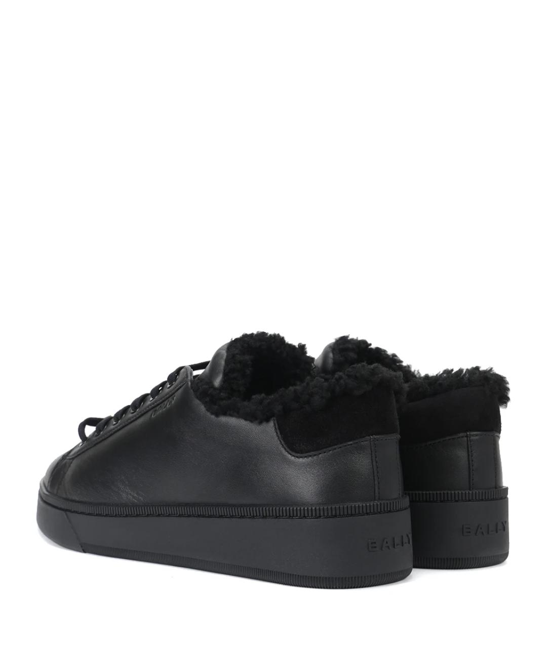 BALLY Черные кожаные низкие кроссовки / кеды, фото 4