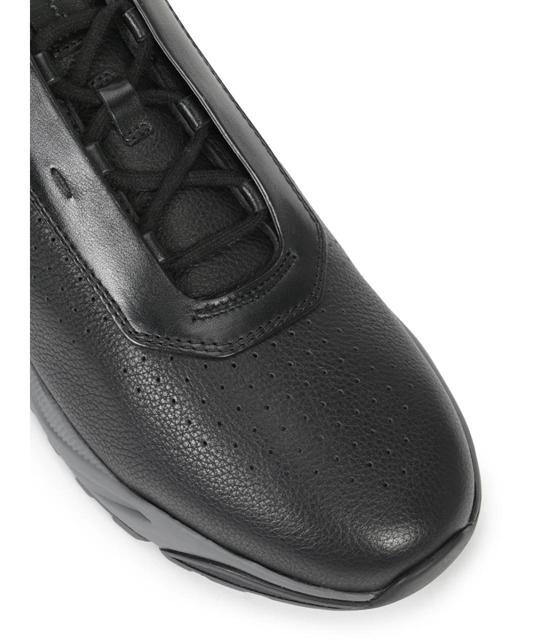 SANTONI Черные кожаные низкие кроссовки / кеды, фото 5
