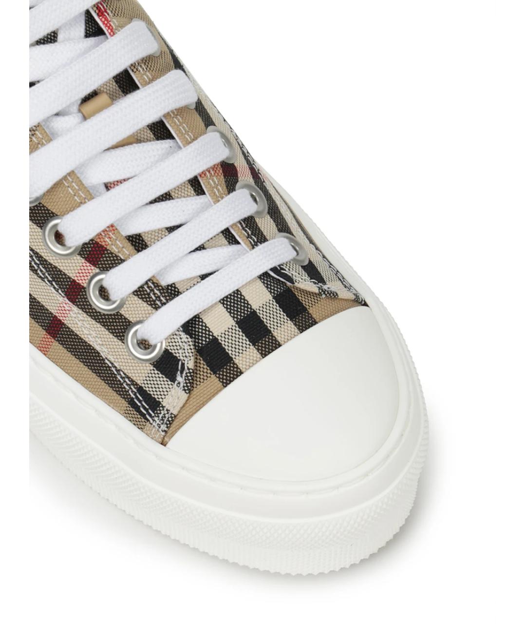 BURBERRY Мульти текстильные низкие кроссовки / кеды, фото 5