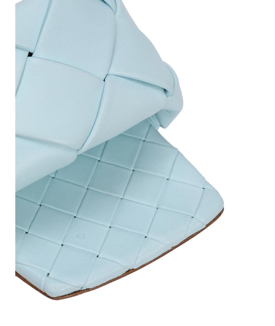 BOTTEGA VENETA Голубые кожаные мюли, фото 5