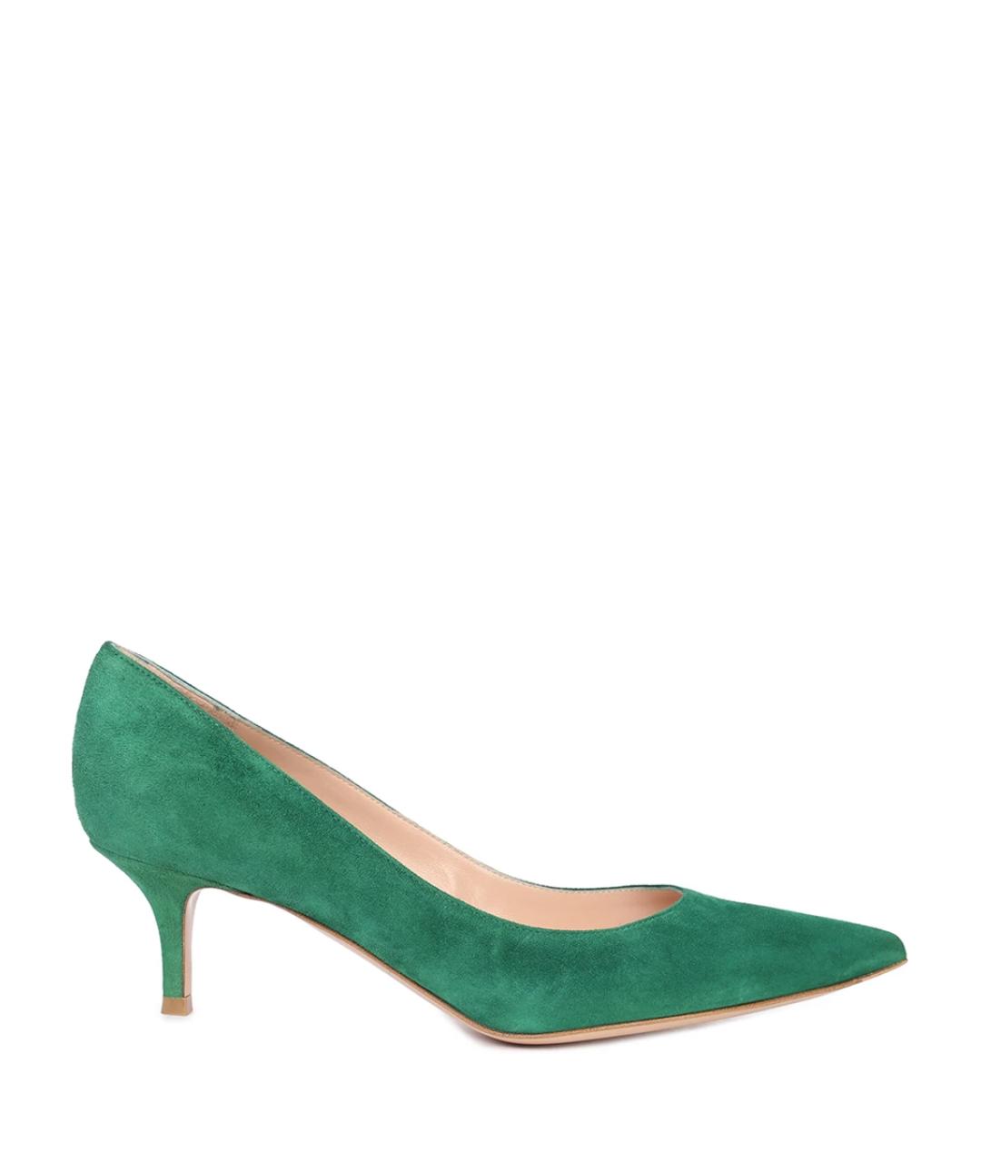 GIANVITO ROSSI Зеленые замшевые туфли, фото 1