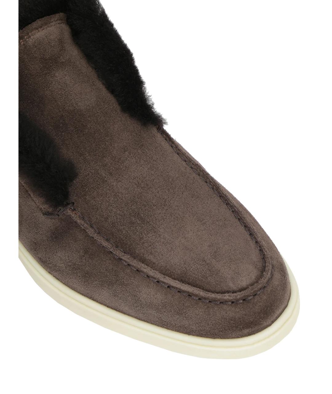 SANTONI Коричневые замшевые ботинки, фото 5