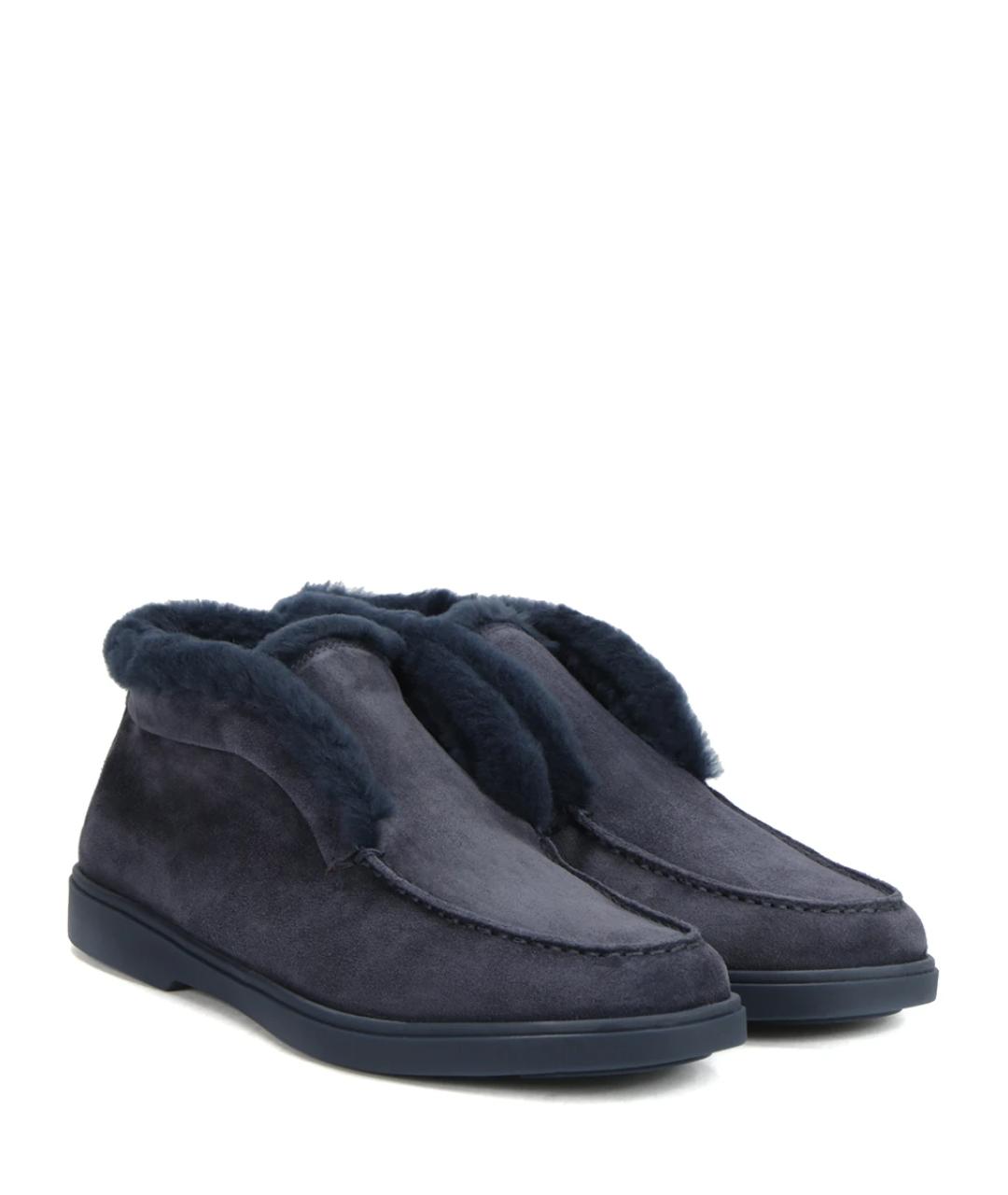 SANTONI Синие ботинки, фото 2