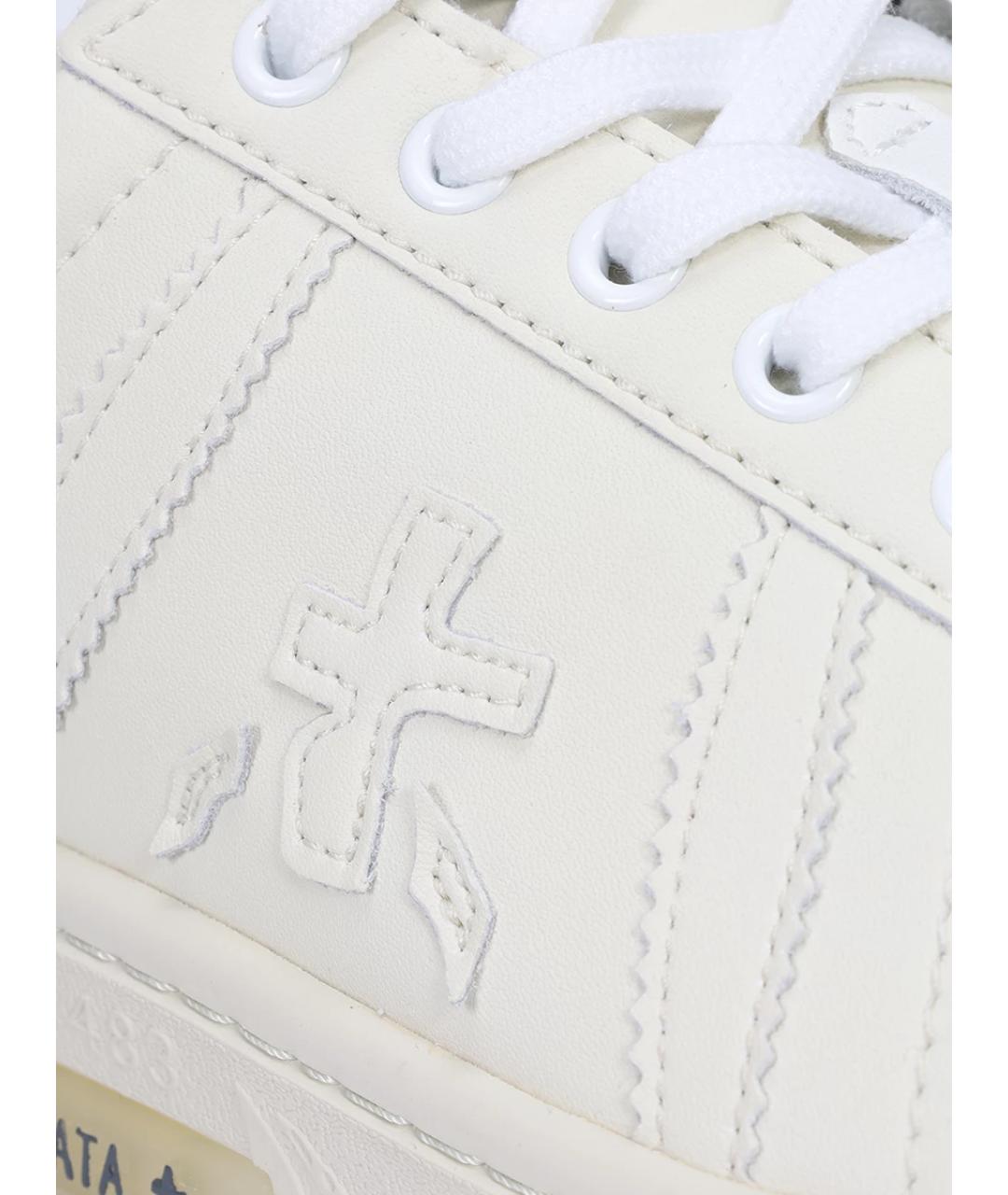 PREMIATA Белые кожаные низкие кроссовки / кеды, фото 5