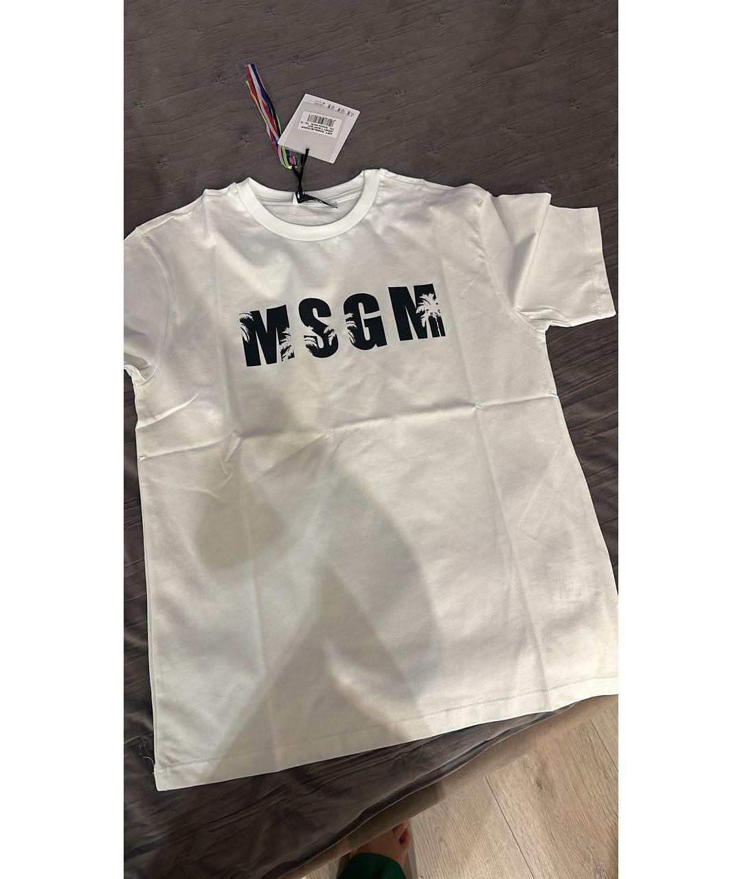 MSGM Белая хлопковая детская футболка, фото 2