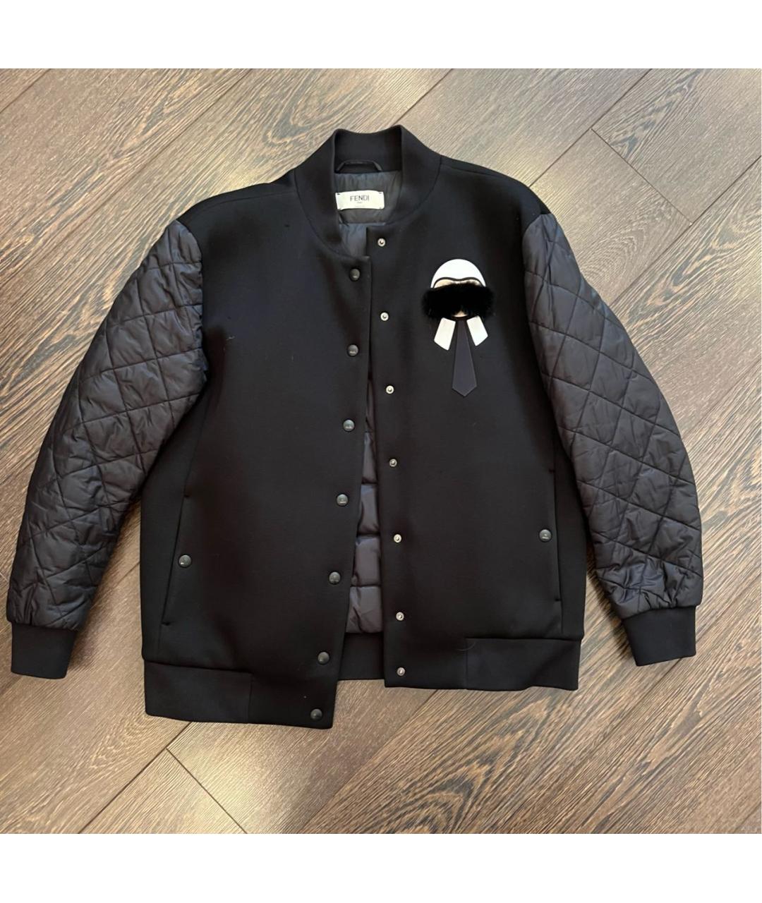 FENDI Черная полиэстеровая куртка, фото 6