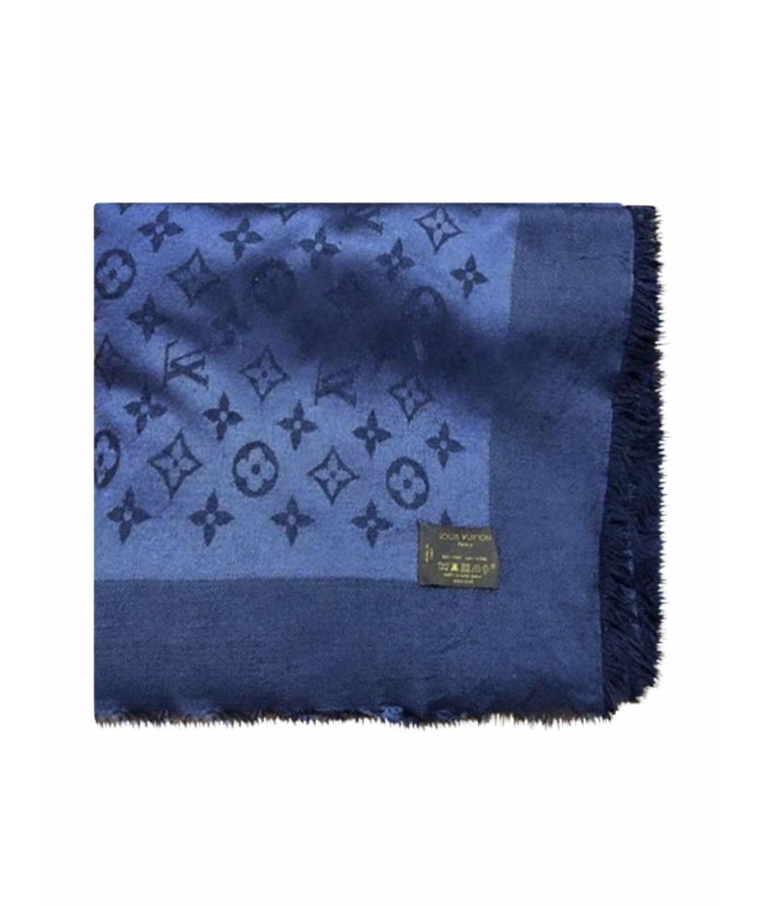 LOUIS VUITTON PRE-OWNED Синий шерстяной шарф, фото 1