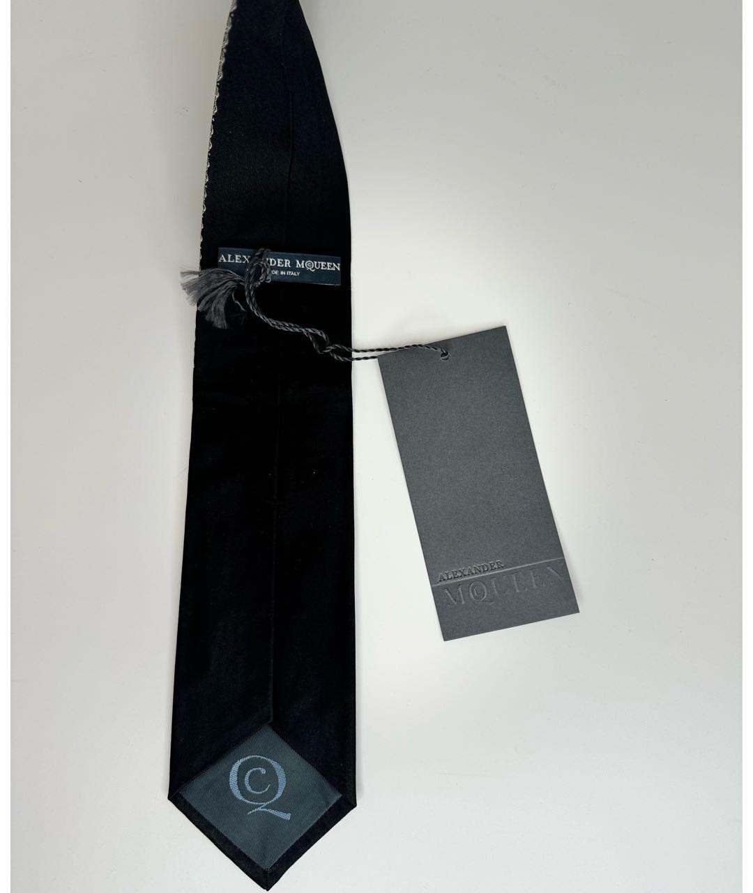 ALEXANDER MCQUEEN Черный шелковый галстук, фото 3