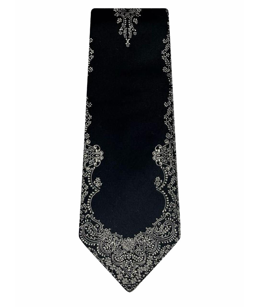 ALEXANDER MCQUEEN Черный шелковый галстук, фото 1