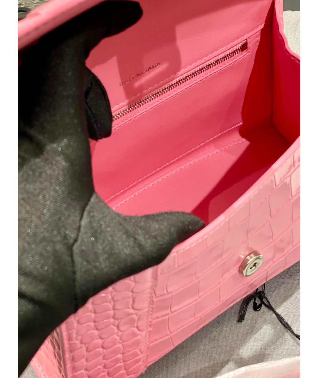BALENCIAGA Розовая кожаная сумка через плечо, фото 7