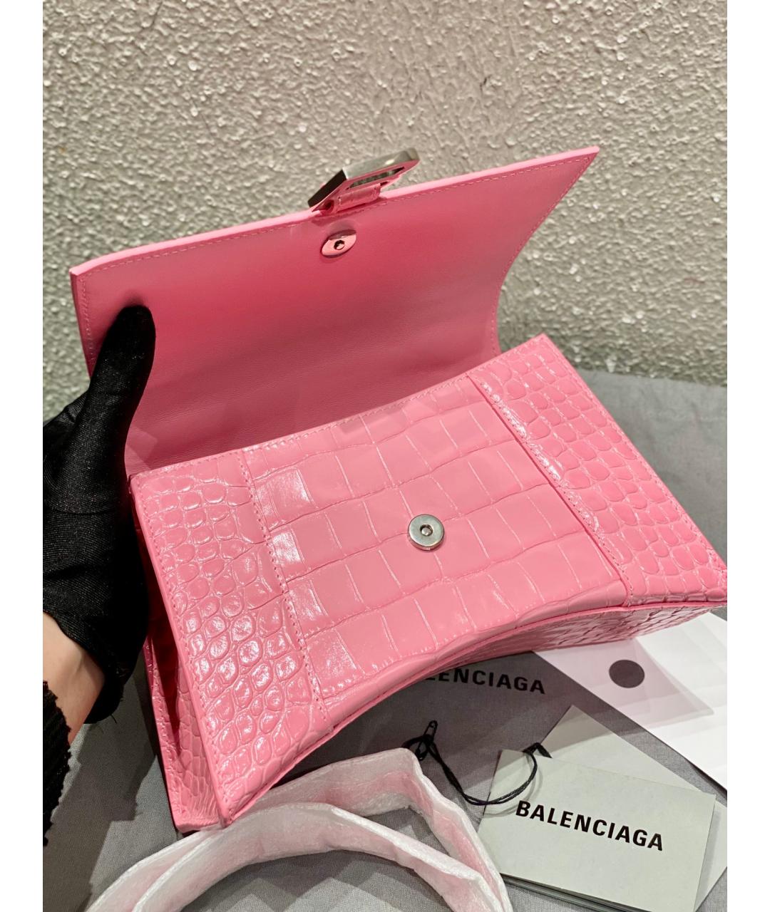 BALENCIAGA Розовая кожаная сумка через плечо, фото 4