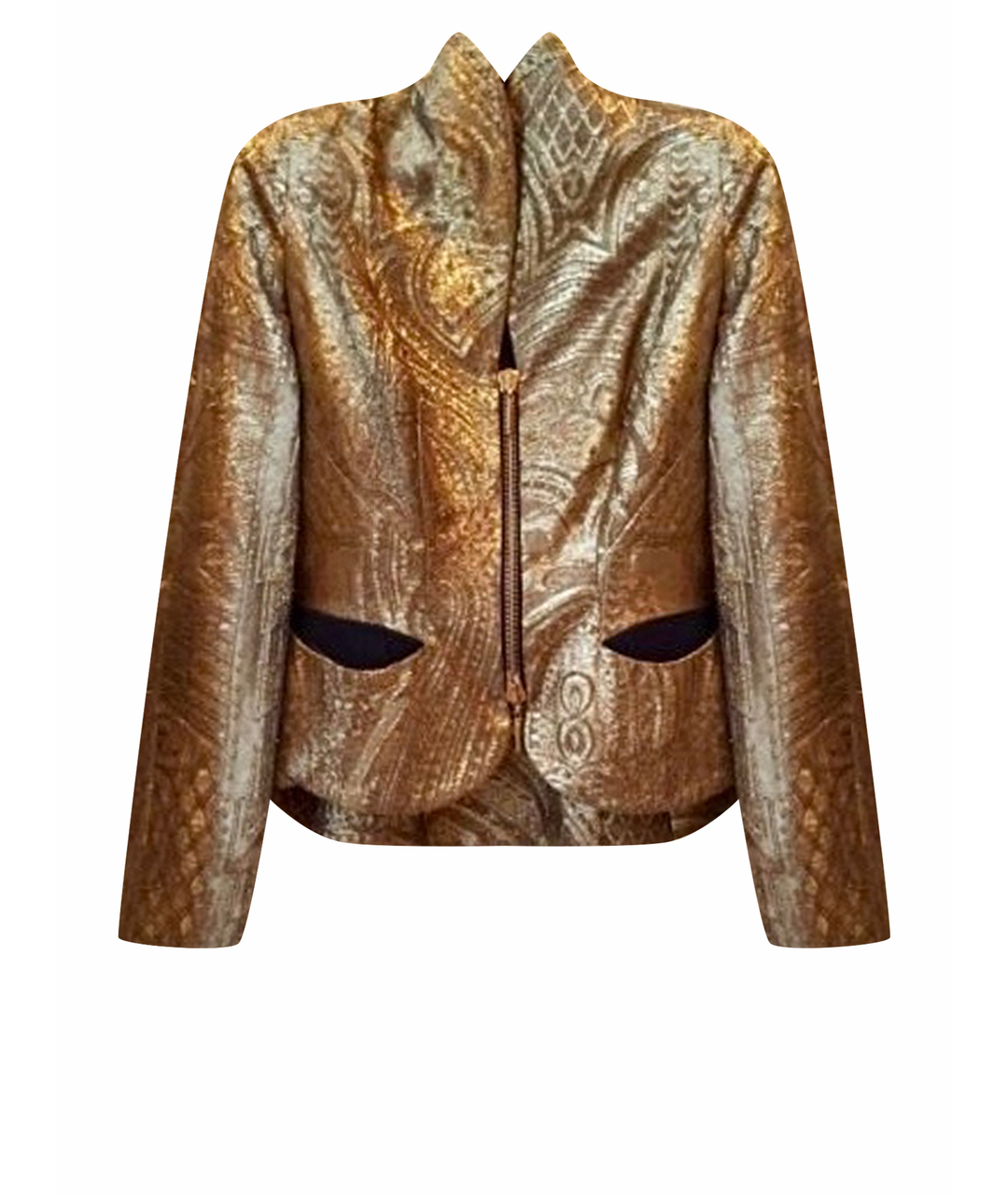 EMANUEL UNGARO Золотой шелковый жакет/пиджак, фото 1