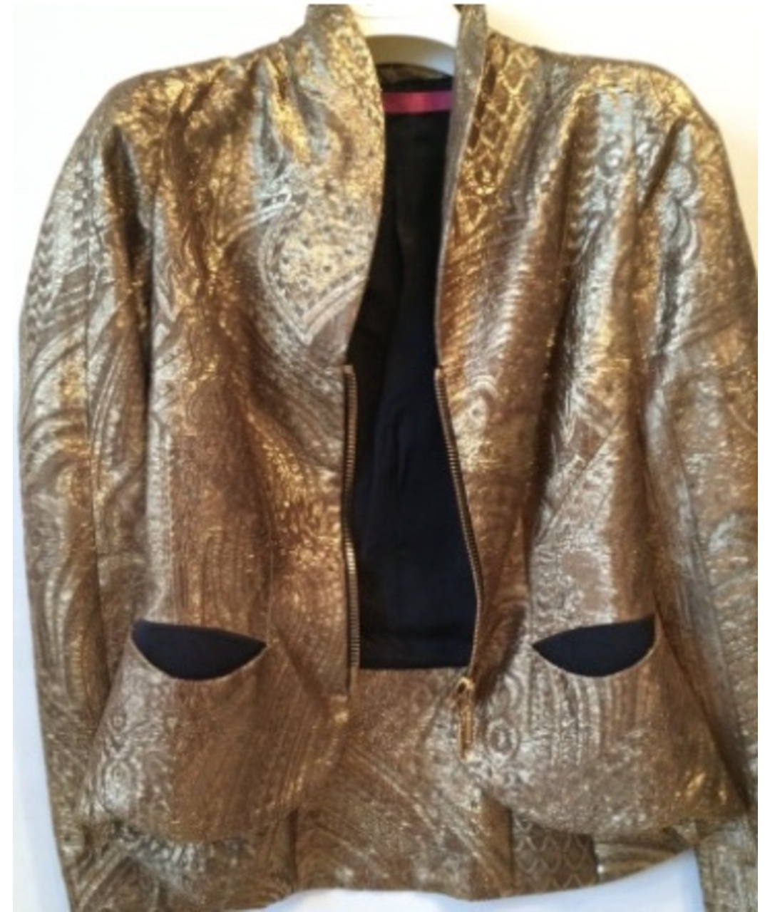 EMANUEL UNGARO Золотой шелковый жакет/пиджак, фото 3