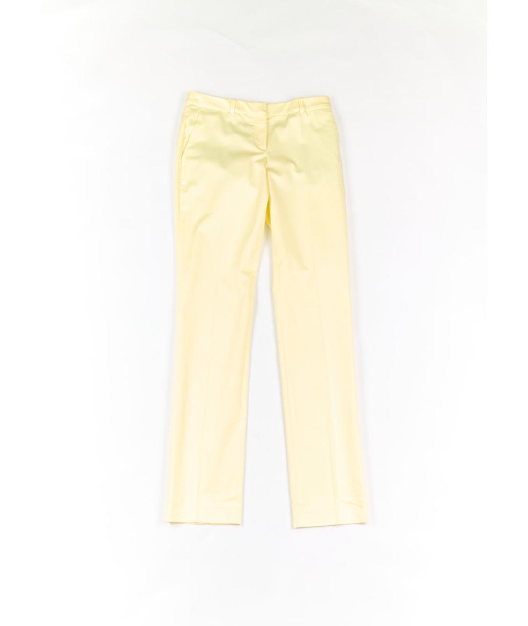 HUGO BOSS Желтые хлопко-эластановые брюки широкие, фото 5