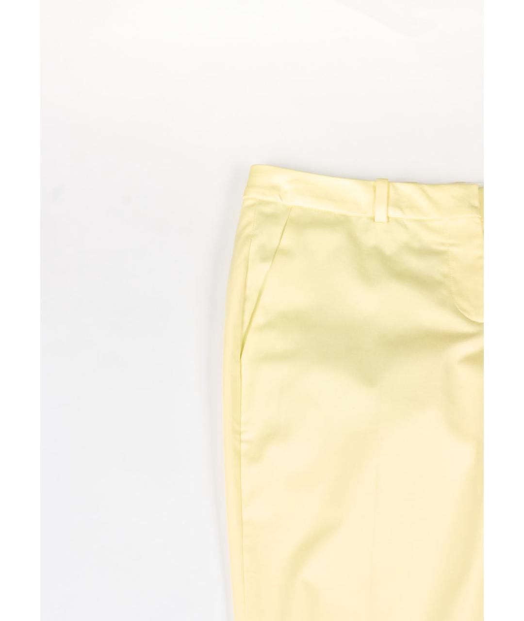 HUGO BOSS Желтые хлопко-эластановые брюки широкие, фото 4
