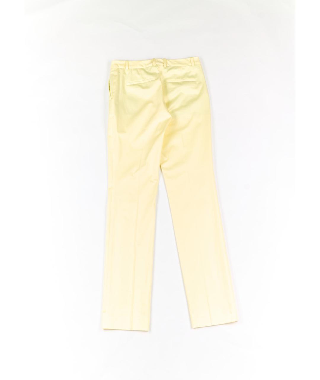 HUGO BOSS Желтые хлопко-эластановые брюки широкие, фото 2
