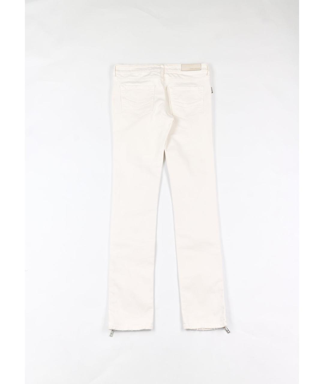 ZADIG & VOLTAIRE Белые хлопко-эластановые прямые джинсы, фото 2