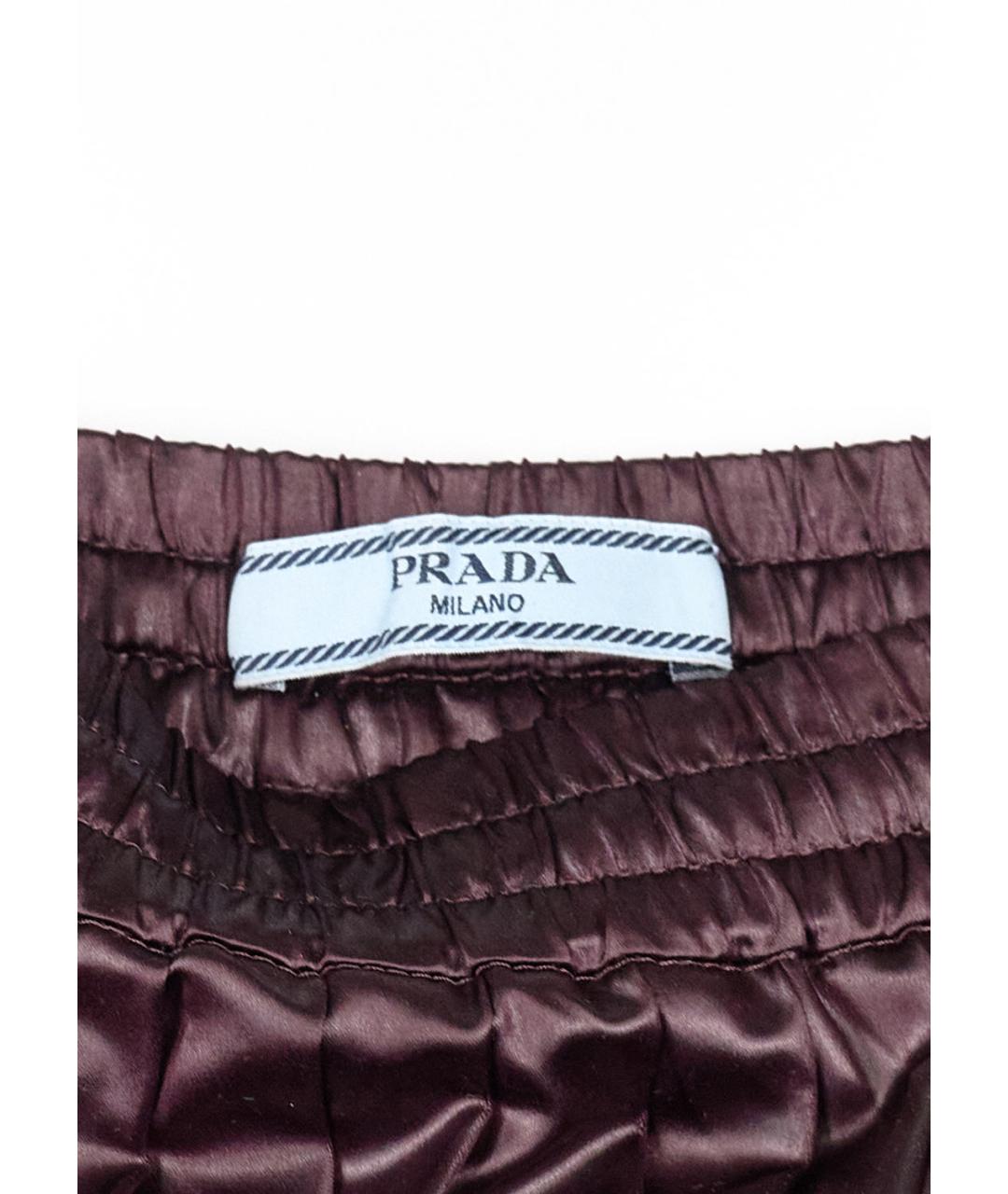 PRADA Коричневая полиэстеровая юбка мини, фото 3