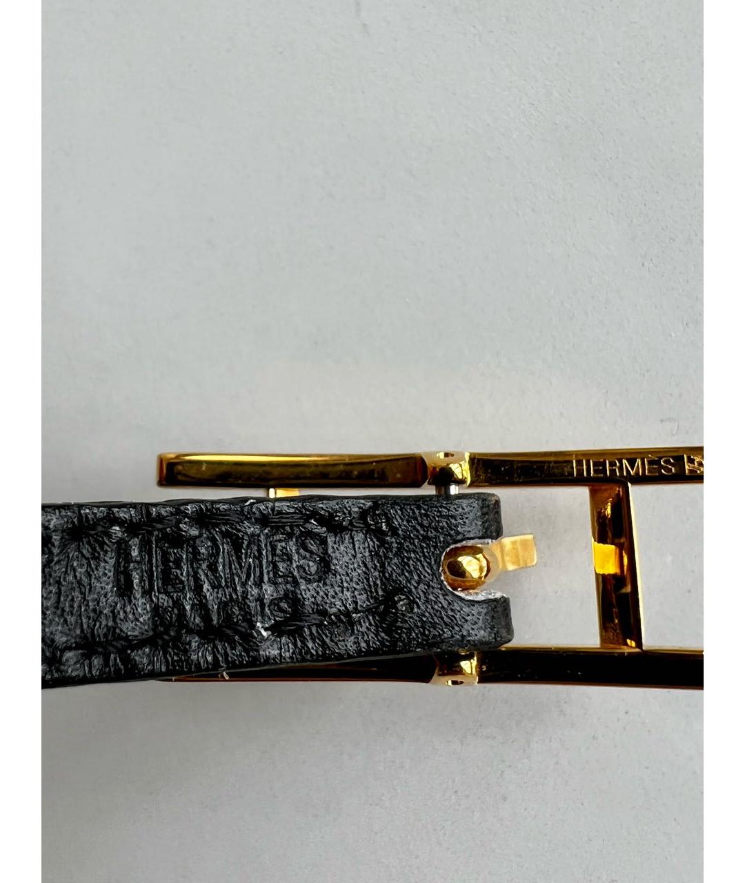 HERMES PRE-OWNED Черный кожаный браслет, фото 8