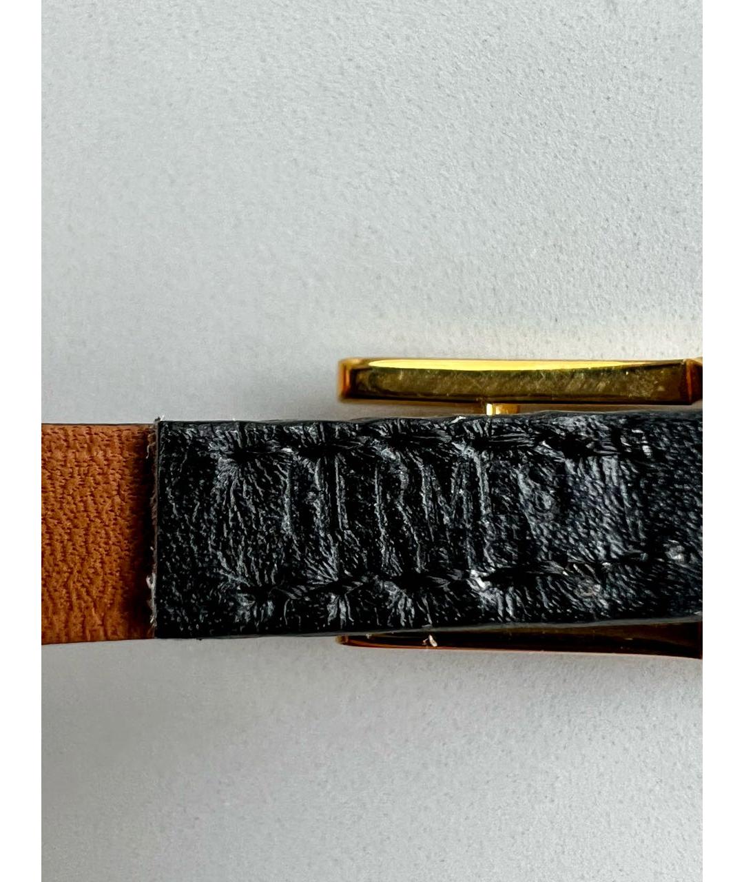 HERMES PRE-OWNED Черный кожаный браслет, фото 7