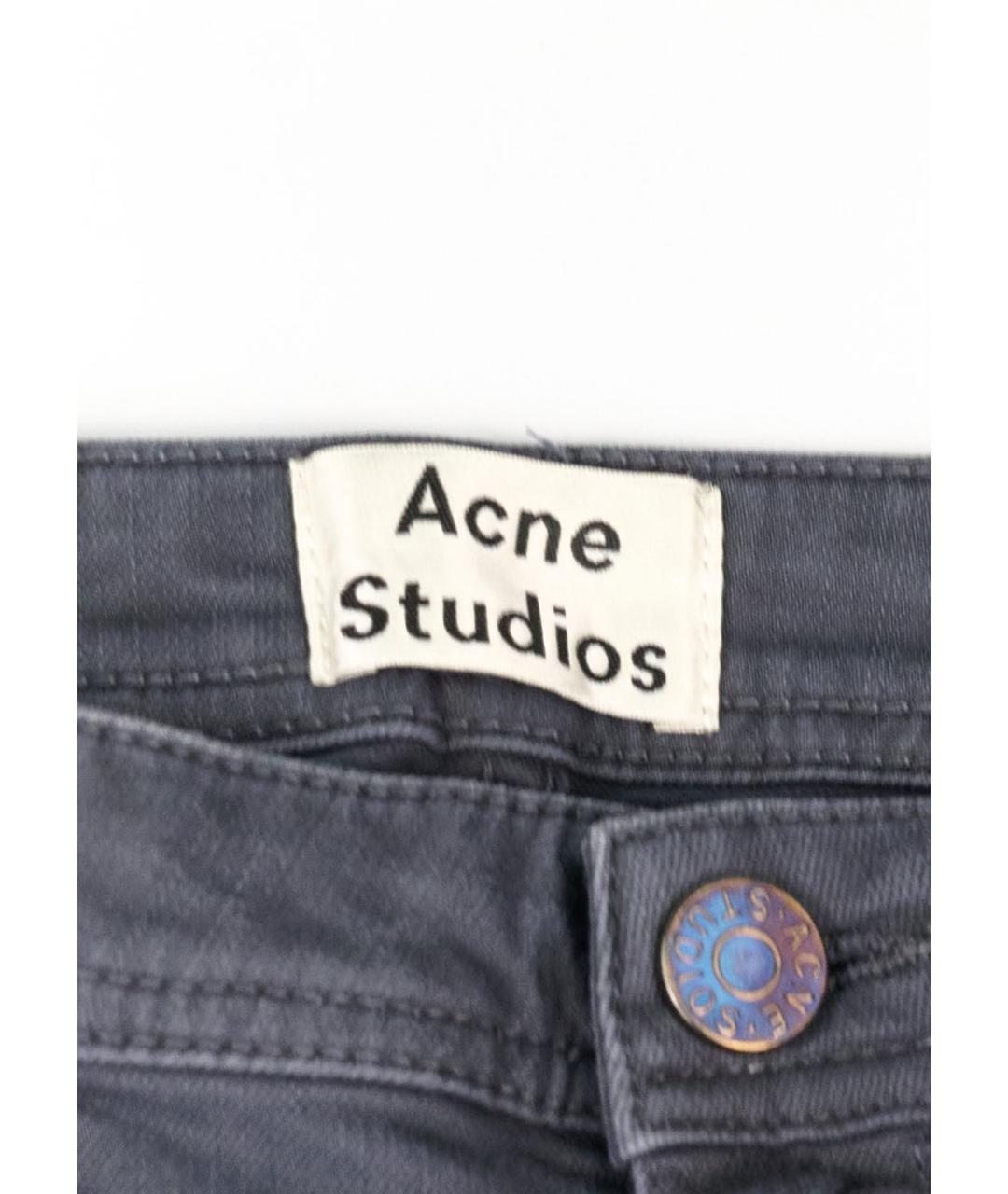 ACNE STUDIOS Серые хлопко-эластановые джинсы слим, фото 3