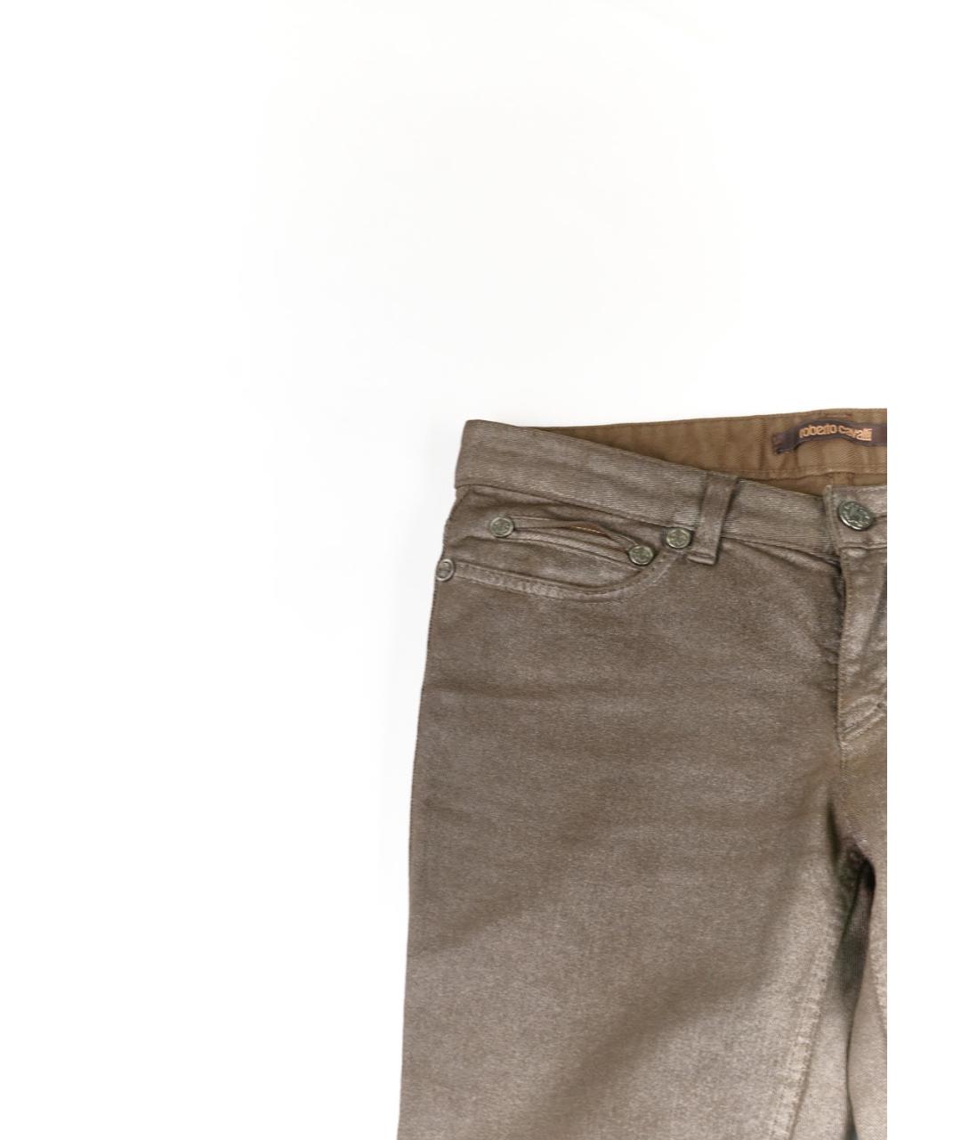 ROBERTO CAVALLI Коричневые хлопко-эластановые джинсы клеш, фото 4