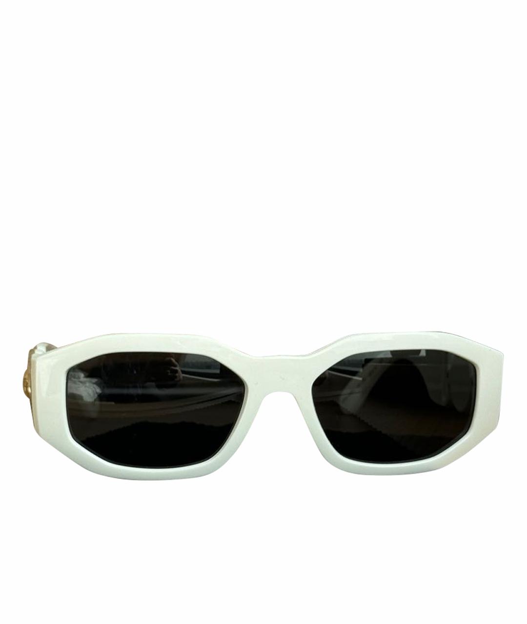 VERSACE Белые пластиковые солнцезащитные очки, фото 5
