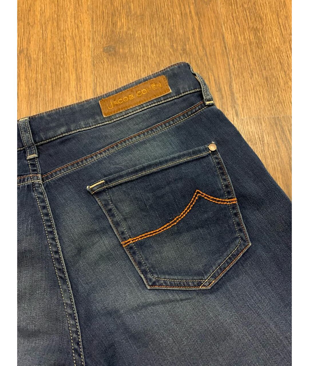 JACOB COHEN Синие хлопко-полиэстеровые джинсы слим, фото 5