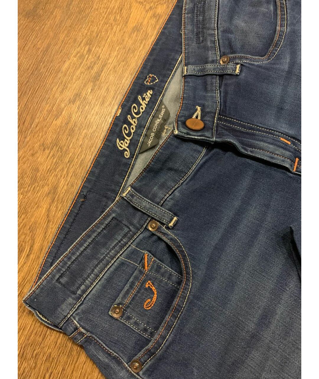 JACOB COHEN Синие хлопко-полиэстеровые джинсы слим, фото 4