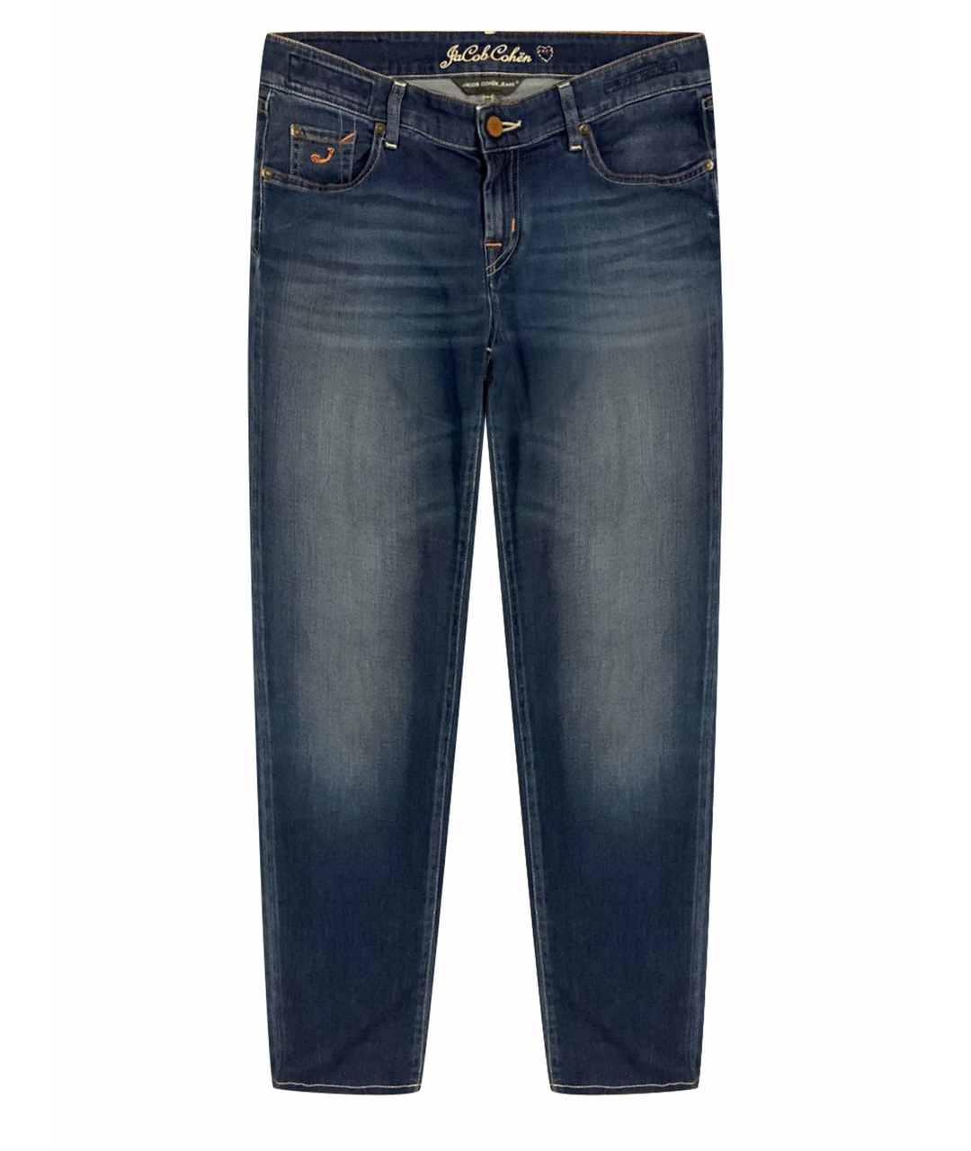 JACOB COHEN Синие хлопко-полиэстеровые джинсы слим, фото 1