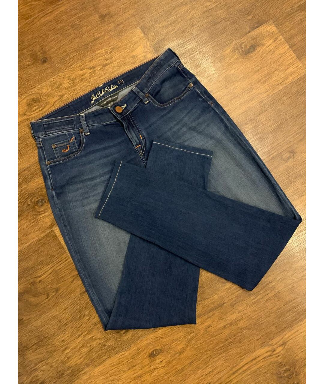 JACOB COHEN Синие хлопко-полиэстеровые джинсы слим, фото 2