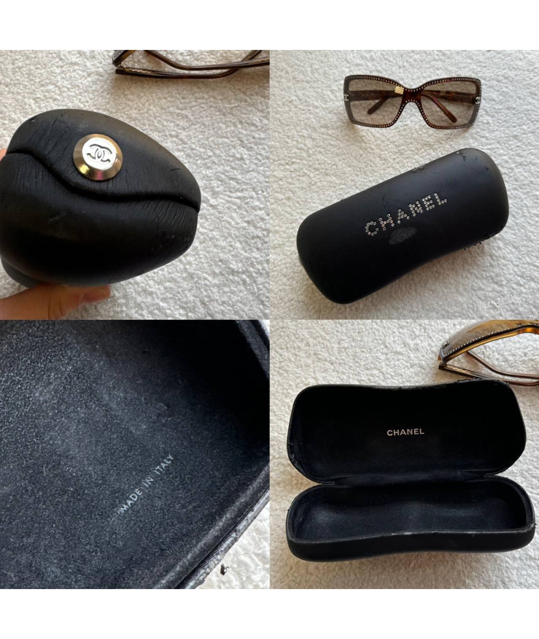 CHANEL PRE-OWNED Коричневые солнцезащитные очки, фото 5