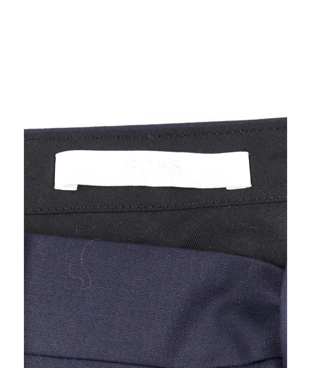 HUGO BOSS Темно-синие шерстяные прямые брюки, фото 3