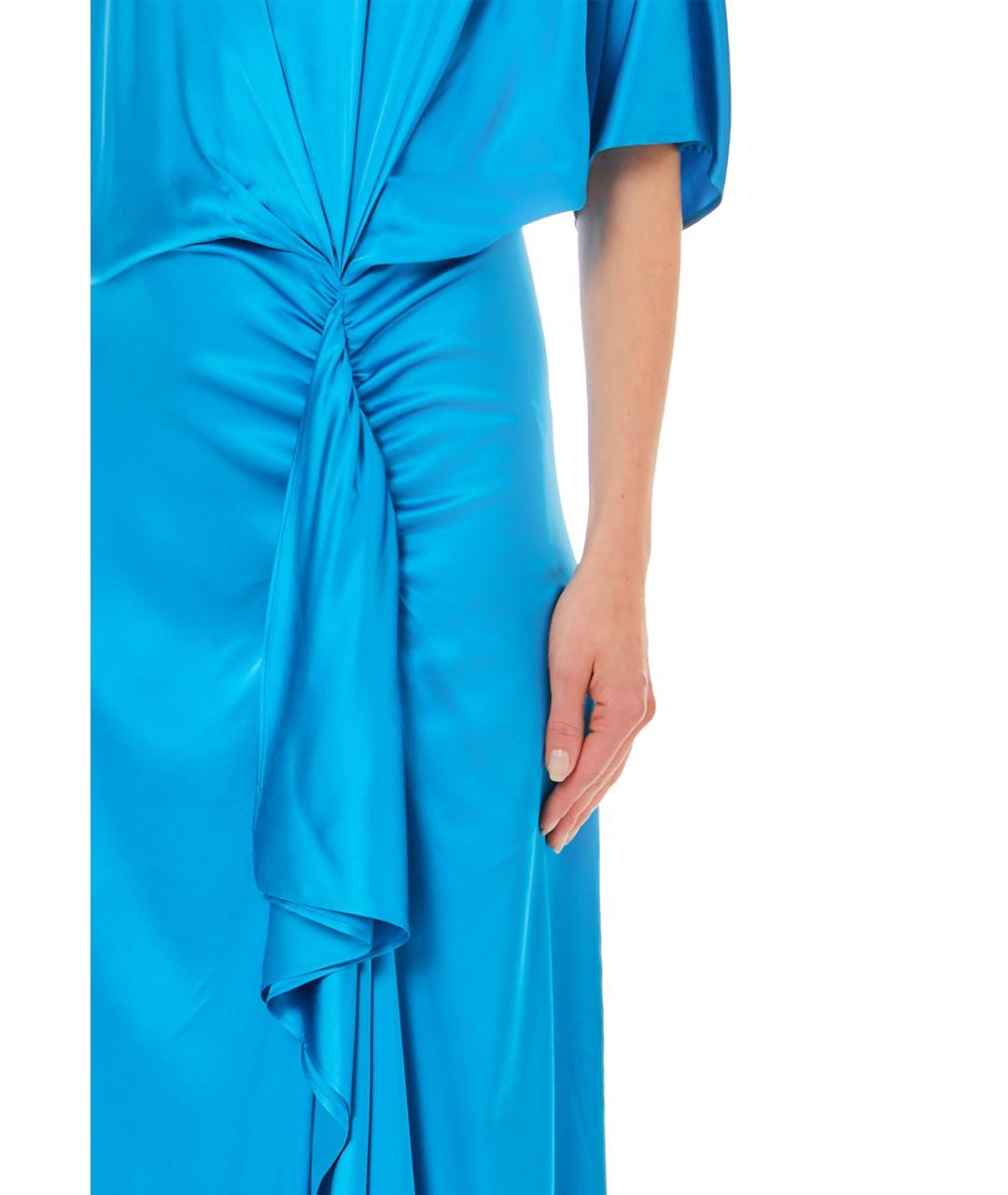 LIU JO Голубое вискозное коктейльное платье, фото 3