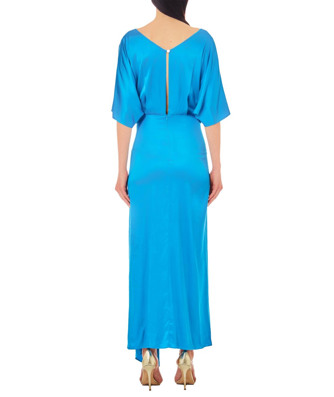 LIU JO Голубое вискозное коктейльное платье, фото 2