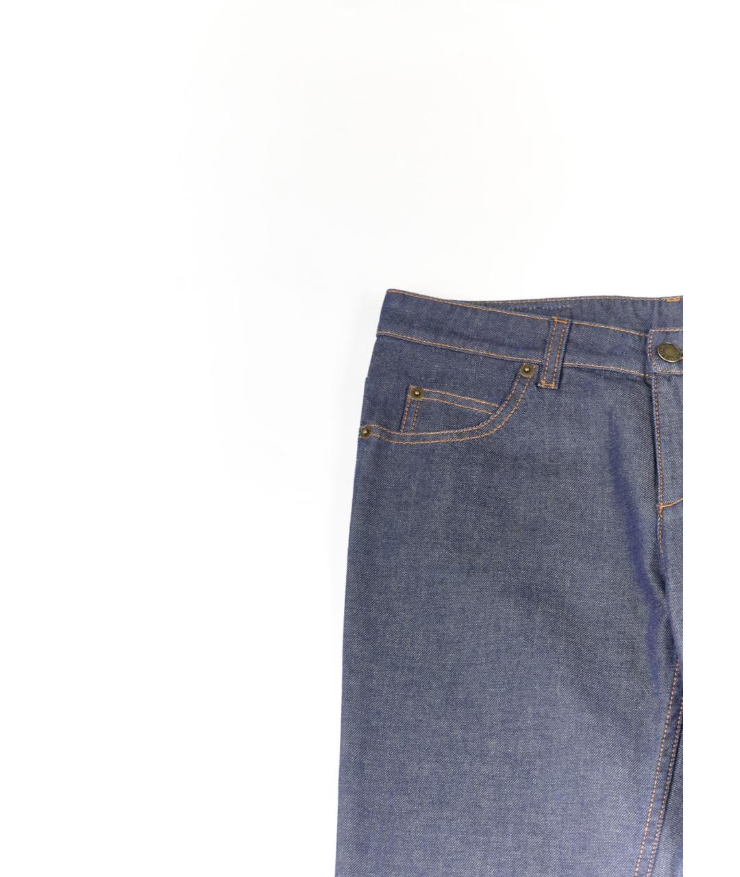 LOUIS VUITTON PRE-OWNED Синие хлопко-эластановые прямые джинсы, фото 4