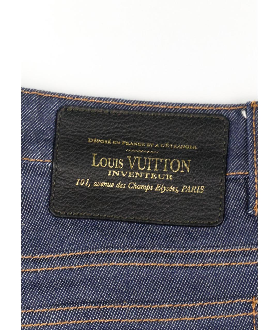 LOUIS VUITTON Синие хлопко-эластановые прямые джинсы, фото 3